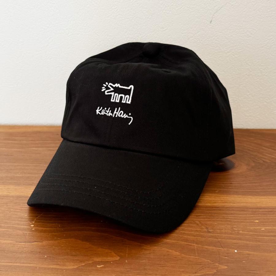 Keith Haring キースヘリング 刺繍 ローキャップ 帽子 犬 ロゴ