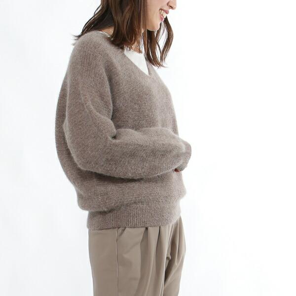 ベアトリス アウトレット ニット トップスVネック フォックス 毛 羊毛