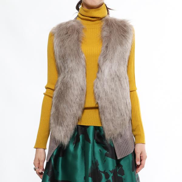 ベアトリス ファー ベスト ファーベスト 黒 ブラック ベージュ