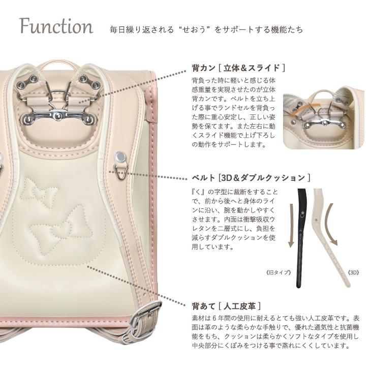 ランドセル　ノムラ　2027年　クラリーノＦ　Ａ４フラットファイル　カスタマイズ　ウイング背カン　送料無料　リボンハート　女の子の画像