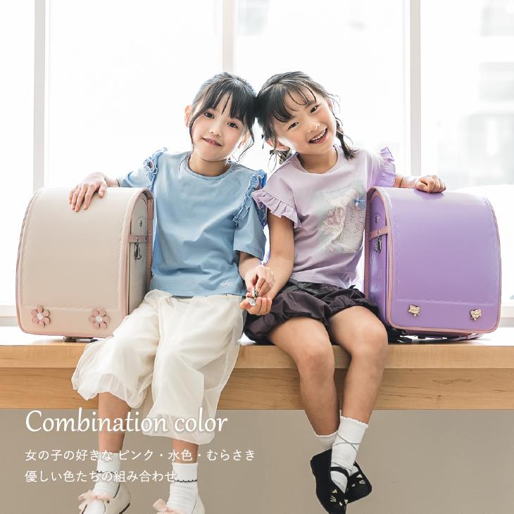 ランドセル　ノムラ　2027年　クラリーノＦ　Ａ４フラットファイル　カスタマイズ　ウイング背カン　送料無料　リボンハート　女の子の画像