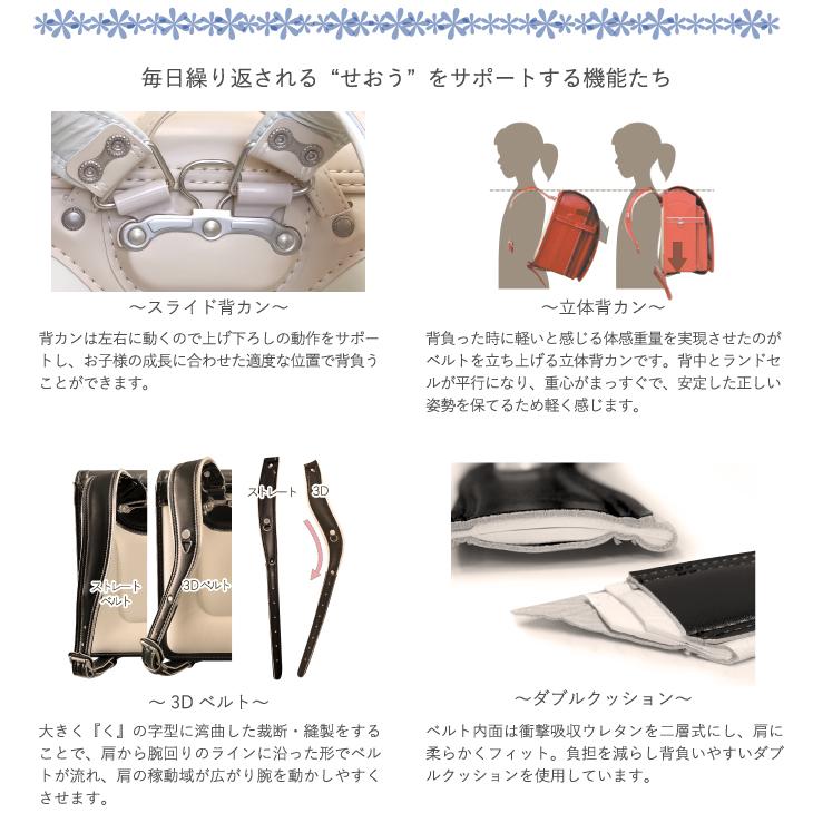 ランドセル　ノムラ　2027年　クラリーノＦ　Ａ４フラットファイル　カスタマイズ　ウイング背カン　送料無料　シルバーフラワー刺繍　女の子の画像