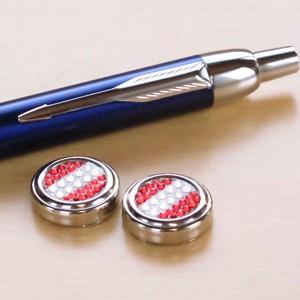 ONO (オーエヌオー) リアンポルテ スワロフスキー デコ ストライプWR 小 ボタンカバー シルバーPT IMボールペン ブルーCT セット |  | 01