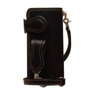 メンズ 長財布 革 ケイシーズ（KCs） インレイ&オーバーレイ ダブルステッチ ブラック ウォレット KIW005BK