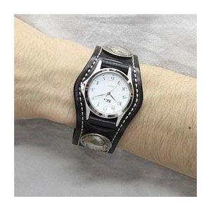 腕時計 革 ケイシーズ（KCs） エキゾチック スリーコンチョ ブルー ウォッチブレス コードバン KSR505G｜nomado1230｜03