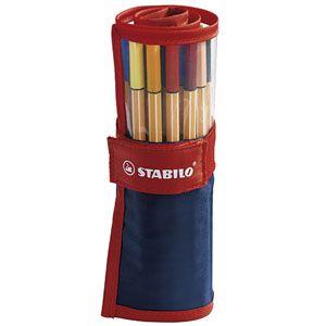 スタビロ ファイバーチップペン ペンケースローラー 25色入れ 10セット 8825-021