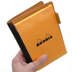 メモカバー 革 スリップオン Rio\u0026DNLシリーズ ブラック RHODIA メモカバー No.14サイズ対応 IOL-6802BKの画像