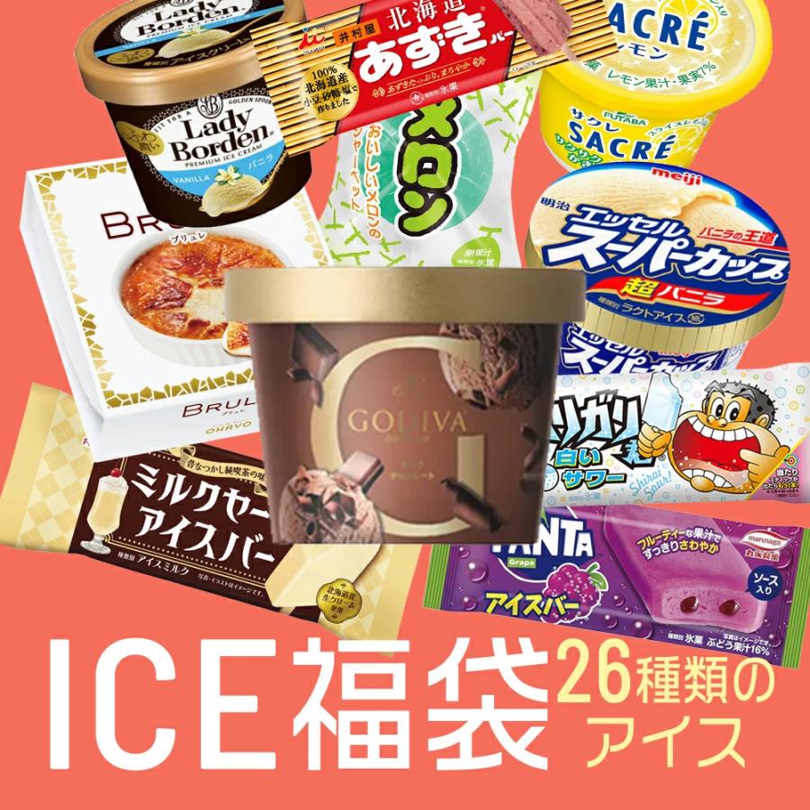 超お買い得 アイスクリーム福袋  合計26個入り (中身は当店お任せ) アイスクリーム アイス 福袋 詰め合わせ の商品画像
