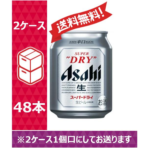 【送料無料】アサヒ ビール スーパードライ 250ml 24缶入 2ケース （48本）※PPバンド｜nomnom-enterprise