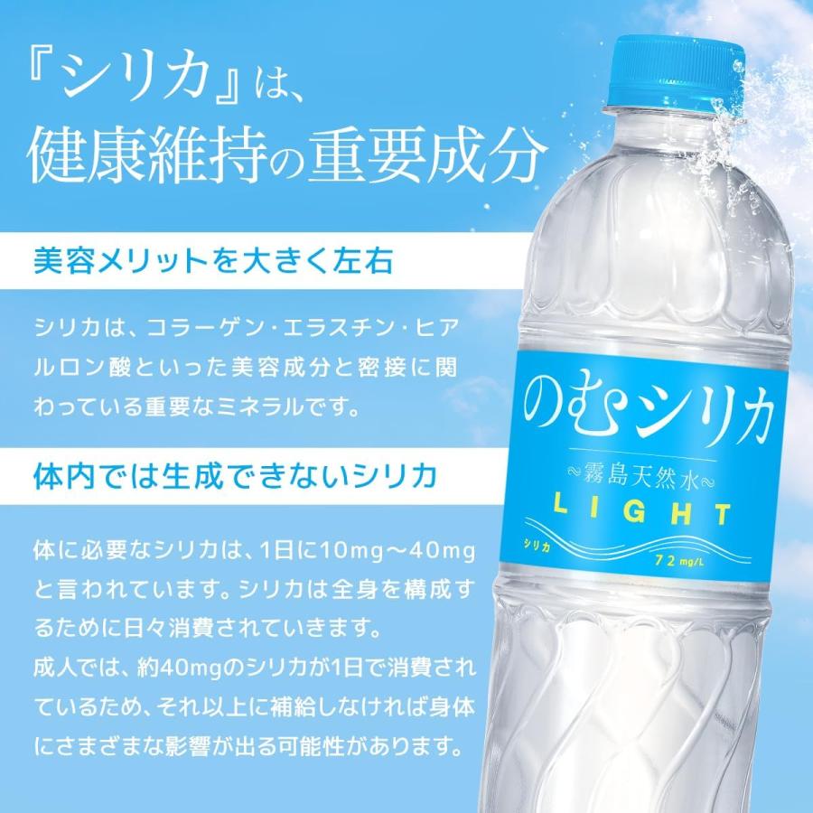のむシリカ 【公式】のむシリカLIGHT 水 ミネラルウォーター 500ml 24