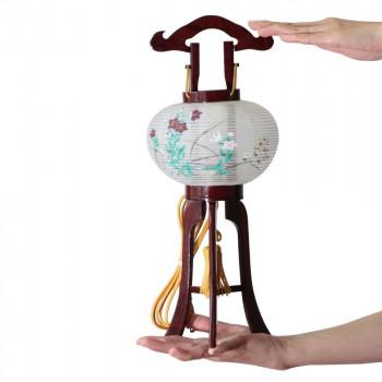 小型行灯 絹貼り提灯 桔梗 約15×37cm YMG037799　送料無料　　代引き不可　送料無料 メーカー直送 期日指定・ギフト包装・注文後のキャンセル・返品不可 ご注文