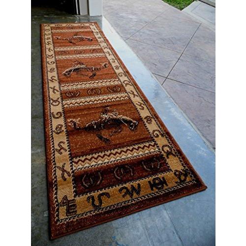ウエスタンエリアラグデザイン370ロッジブラウン (2フィート2インチX 7フィート2インチ) ランナー ウエスタンエリアラグデザイン370ロッジブラウン 2フィート2インチX 7フィート2インチ ランナー