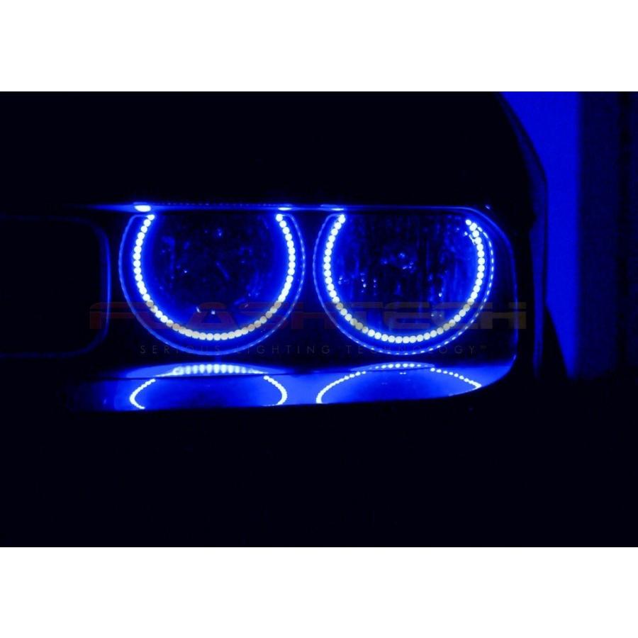 肌触りがいい FLASHTECH for Dodge Challenger 15-19 V .3 Fusion Color Change RGB Multi Color External Mount防水LED Halo Ring Headlight Kit with IR Remote (ドッ