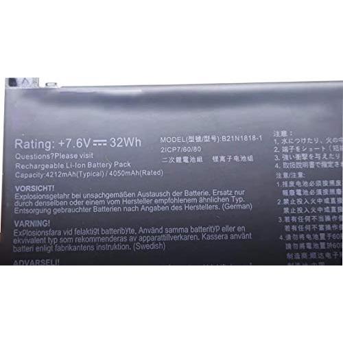 熱い販売 BOWEIRUI B 21 N 1818-1 (7.6 V 32 Wh 4212 mAh) Asus VivoBook 15 M 509 X 509 Series 0 B 200-03450500 21/CP 7/60/80 (Type 2) 用ノートパソコンのバッテ