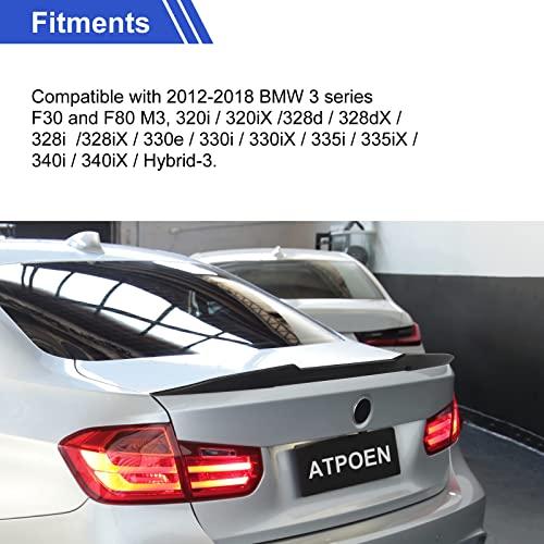 新しく着き ATPOEN F30 スポイラー ドライカーボンファイバー (2012-2018) BMW 3シリーズ F30 F80 M3 グロスブラック リアスポイラー ウイング 次世代カーボンファイバ