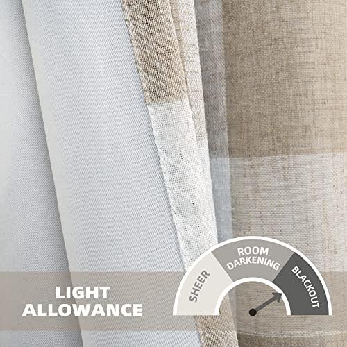 DriftAwayルームディバイダーカーテンベッドルームパティオ扉スライドガラス扉カーテンバッファローチェックプレイドプライバシーサーマルクローゼットカー 