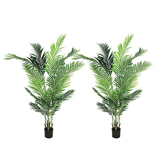 GUYUSO Artificial Areca Palm Plant 5 ft high Faux Palm Treeフェイクパームツリー
