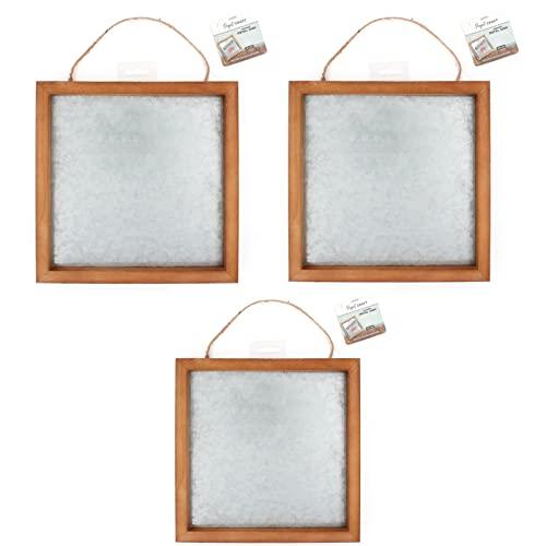 ArtSkills Wood Framed Galvanized Metal Plaque, Blank Metal Sign for