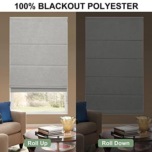 MiLin Blackout Corded Roman Shades for Windows, Blinds for Windows