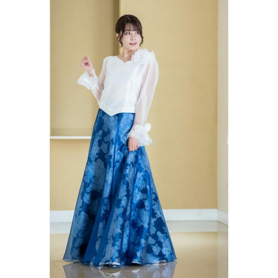 演奏会用ブラウス 黒 白 コーラス 演奏会 衣装 第九 オーガンジー 10分