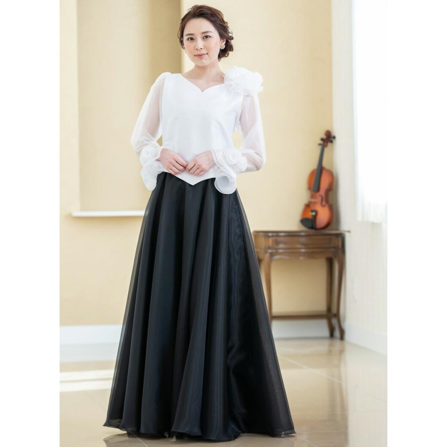 演奏会用ブラウス 黒 白 コーラス 演奏会 衣装 第九