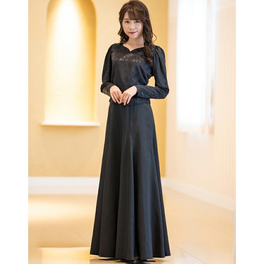 オッズオン 薔薇ブラウス ブラック OzzOn Ozz Croce 赤薔薇刺繍 レースアップフリルブラウス