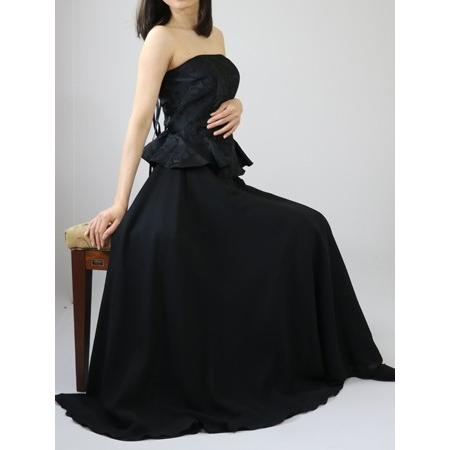 薔薇柄 ジャガード ビスチェ (bl806) 演奏会 ブラウス 黒 青 黄