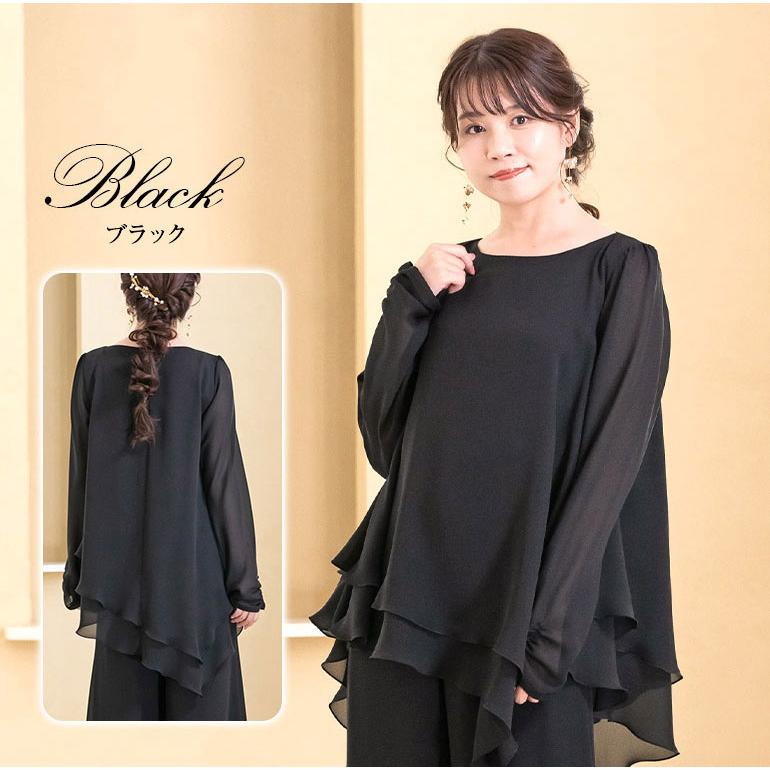 演奏会ブラウス 演奏会 白 黒 フォーマル シフォンジョーゼット ロング