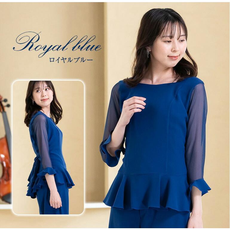 演奏会ブラウス ブラウス 演奏会 黒 フォーマル 7分袖 ペプラム