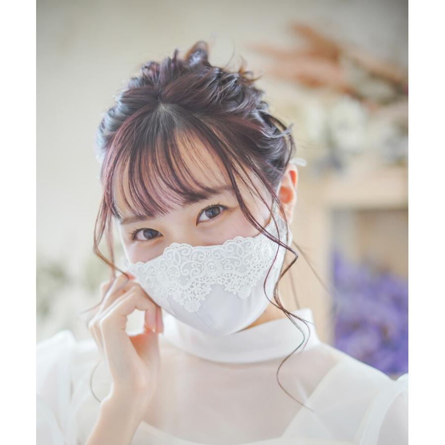 レースマスク ピンク シルク 洗える 日本製 春 夏【ドレスマスク】布