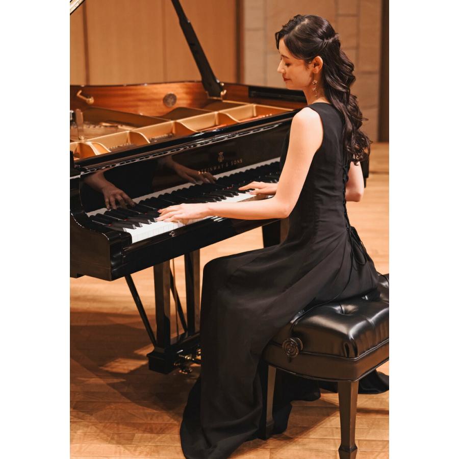 ロングドレス 演奏会 黒 演奏会用ドレス カラオケ ジョーゼット