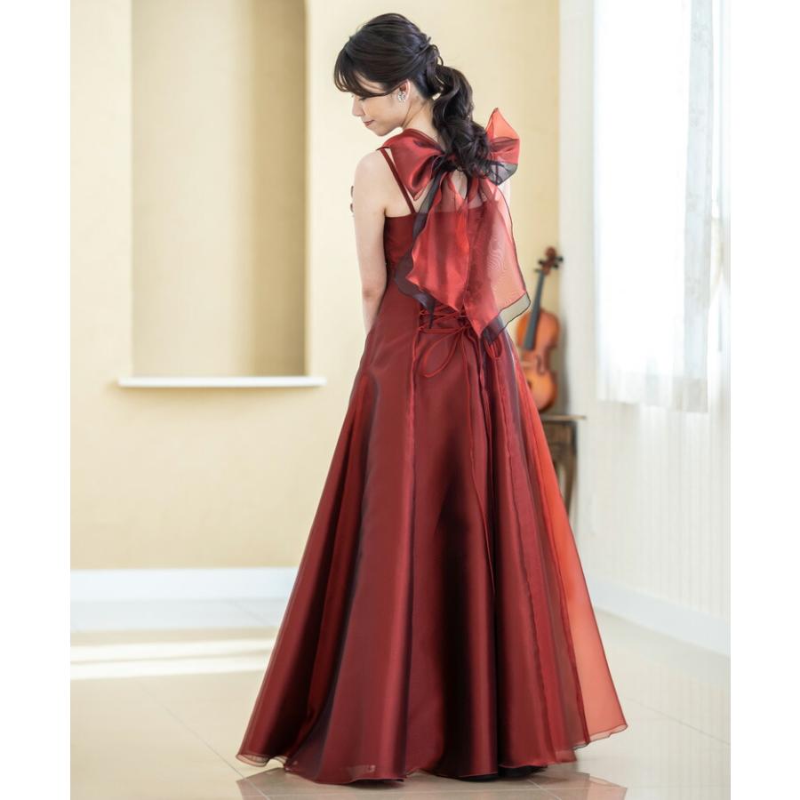 ロングドレス 演奏会用ドレス コルセット型 ホルターネック カラオケ