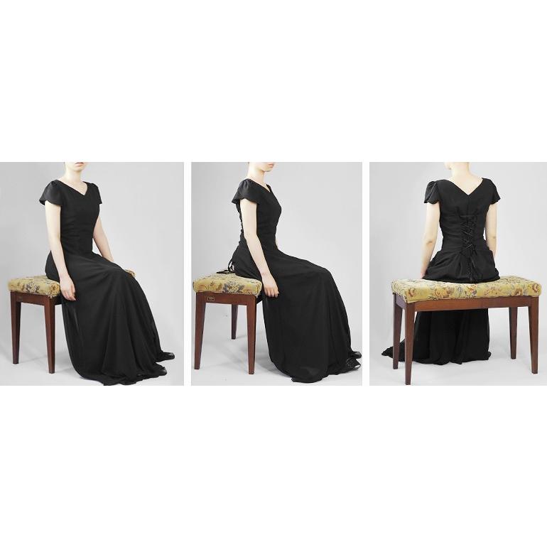 演奏会 ロングドレス 黒 オーケストラ ジョーゼットの 2way ドレス コーラス ステージ衣装 フォーマル 袖あり 袖付き 大きいサイズ Op3574 演奏会衣装製作 ノンプレステージ 通販 Yahoo ショッピング