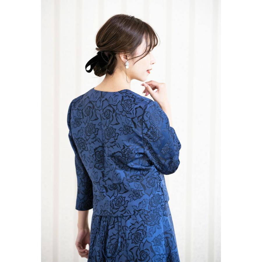 マザーズドレス 結婚式 親族 セットアップ 薔薇柄ジャガード マザーズドレス 結婚式 親族 セットアップ 薔薇柄ジャガード