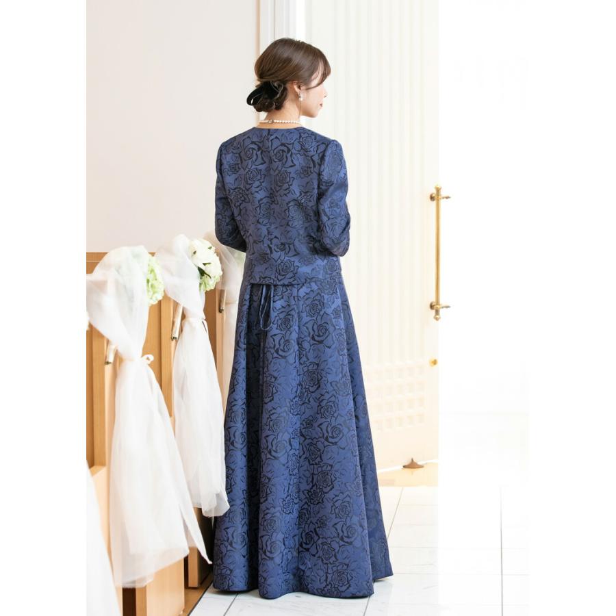 マザーズドレス 結婚式 親族 セットアップ 薔薇柄ジャガード マザーズドレス 結婚式 親族 セットアップ 薔薇柄ジャガード