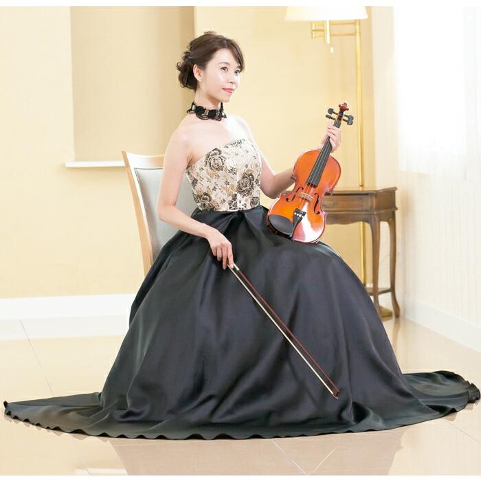 演奏会 ロングドレス 演奏会用ドレス 薔薇柄ジャガード ブラック 演奏会 ロングドレス 演奏会用ドレス 薔薇柄ジャガード ブラック