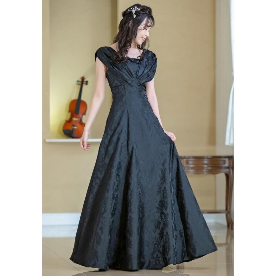 【小柄148㎝の方に】純日本製！演奏会舞台 品格あるダマスク柄ドレス/一度使用 小柄148㎝の方に】純日本製！演奏会舞台 品格あるダマスク柄