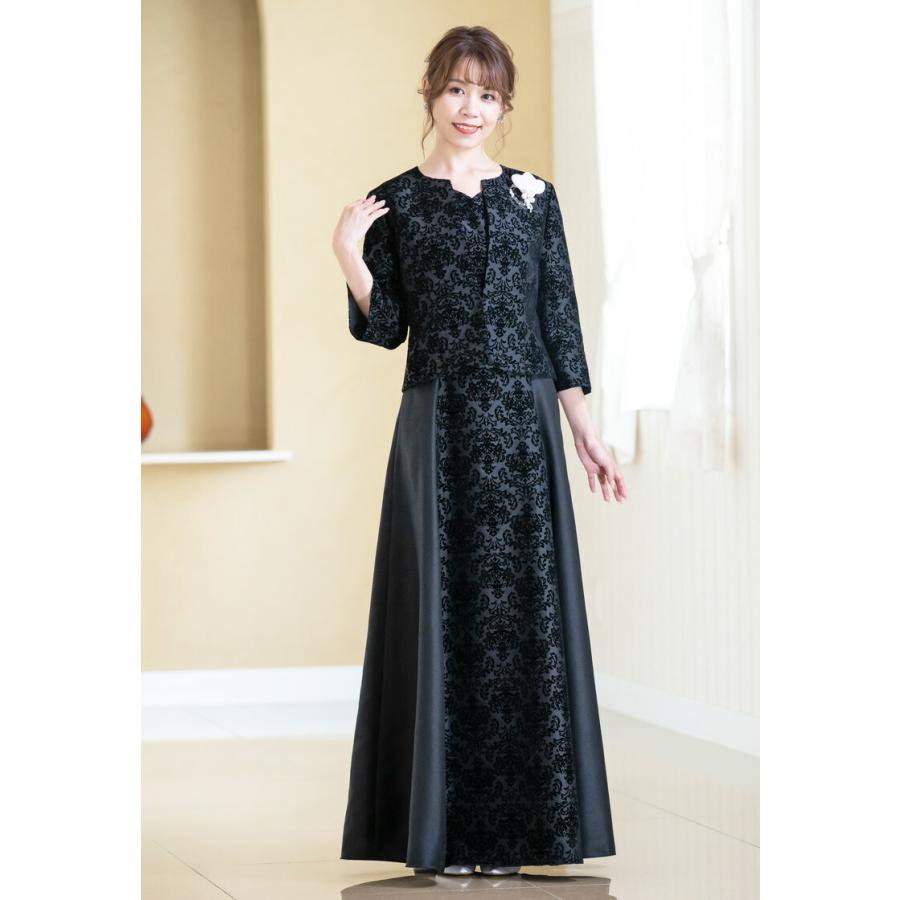 美品✨マザーズドレス　レースワンピース　シャンタンジャケット　セットアップ　M マザーズドレス 結婚式 母親 ドレス 親族 セットアップ レース