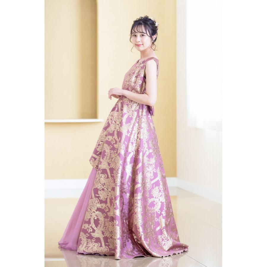 ロングドレス 演奏会用ドレス 演奏会 ジャガード ノースリーブ ドレス
