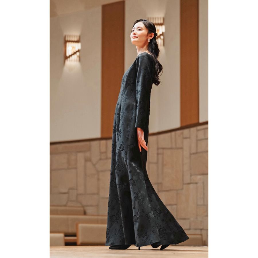 マザーズドレス 正礼装 母親 結婚式 花嫁 薔薇柄シャンタン マーメイド