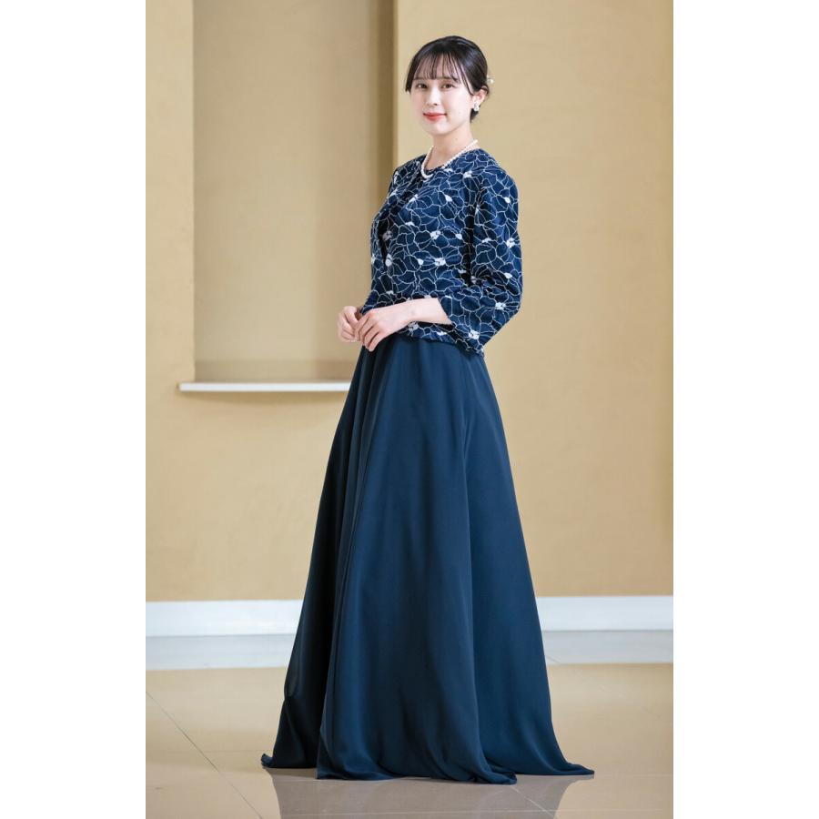 マザーズドレス ロングドレス 結婚式 親族 フォーマルドレス 50