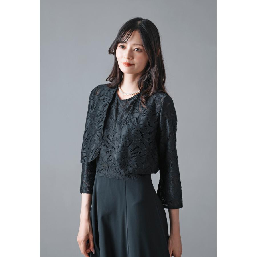 マザーズドレス 結婚式 親族 フォーマルドレス 50代 母親 セットアップ レース×ジョーゼット フォーマル 体型カバー ロングドレス 30代 40代 60代 (op3738-827)の画像