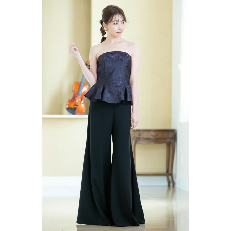 パンツ 黒 パンツドレス フォーマル セパレートドレス デザインが  
