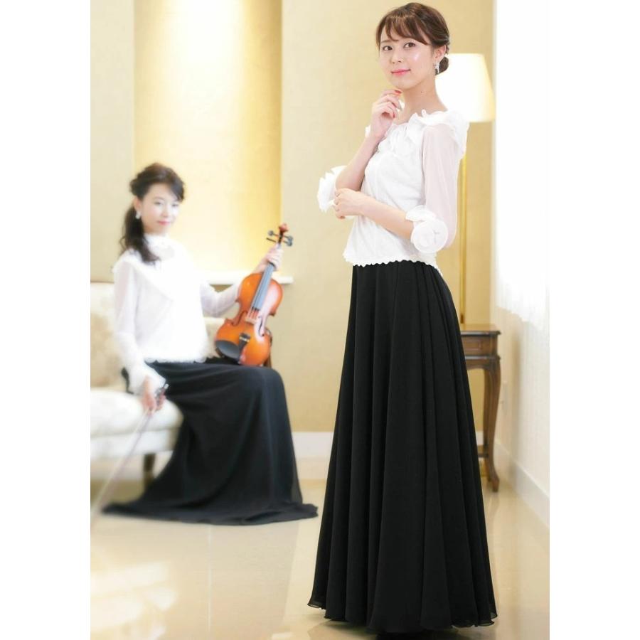 演奏会 ロングスカート 黒 赤 コーラス シフォンジョーゼット スカート コーラス 合唱 Sk3063 演奏会衣装製作 ノンプレステージ 通販 Yahoo ショッピング