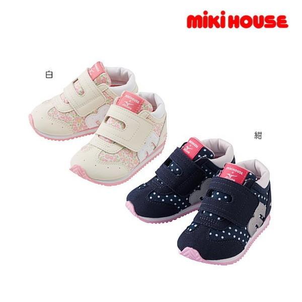 ミキハウス【MIKIHOUSE】＆ミズノ コラボレーション 小花柄セカンドベビーシューズ（ミキハウス 靴）