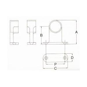 ステンレス巻きパイプ　太さ13ミリ用 ダイキャストクローム　F型ブラケット　首長　単品販売 |  | 02
