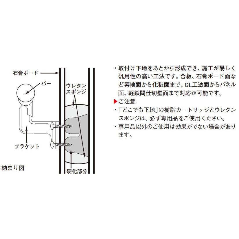 どこでも下地 標準パック 石膏ボード奥が空洞位置に手すりを取り付ける