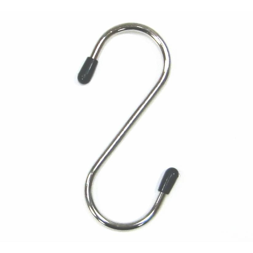 Sカン(エスカン S字フック) ステンレス製 キャップ付き 全長75ミリ S