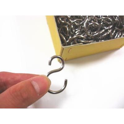 ステンレス　ミニSカン(エスカン S字フック)　線径3.0ミリ　200個セット（お取り寄せ商品）  SSH30×200個｜ノナカ金物店