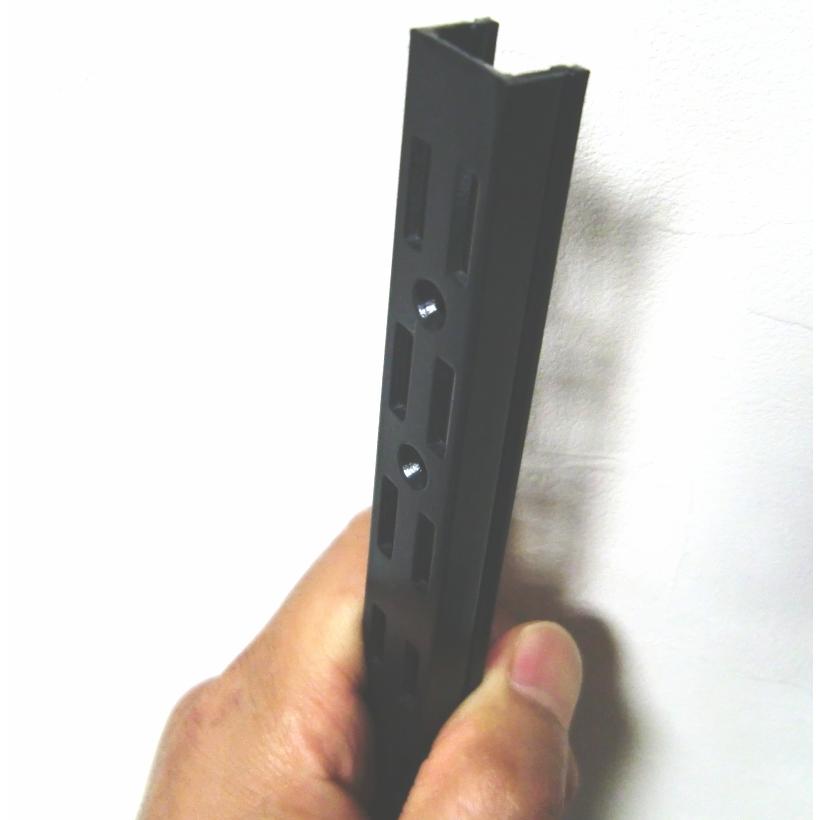長物送料 ロイヤル黒　AWF-5　チャンネルサポート　ダブルタイプ　Aブラック　1636ミリ 1本単位 ダブルの棚受けレール(ガチャ柱・棚柱)　黒｜nonaka｜02